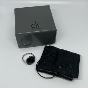 NWOT Original Calvin Klein ring, black stone Size 8 approximately